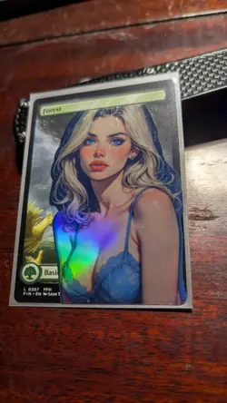 #015 Forest x Beth Nior 2 (foil) MtG Alter Hand-Crafted! Anime Waifu - Image 1