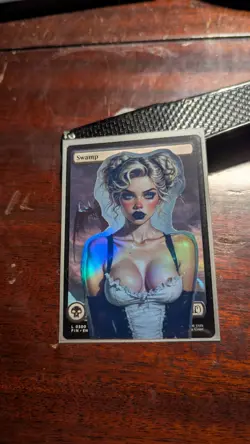 #011 Swamp x Sugar Maid B (Foil) MtG Alter Hand-Crafted! Anime Waifu - Image 1