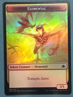 MTG Elephant // Elemental Double-sided Token Foil Dominaria DMR NM - Image 2