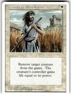 Swords to Plowshares MTG Core Set 4th Edition Regular MTG NM - Image 1