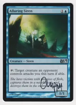 Signed FOIL Alluring Siren MP Magic 2012 M12 Artist Chippy MTG Blue Uncommon EDH - Image 1