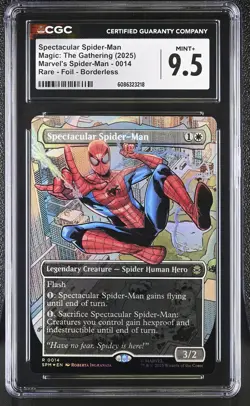 SPECTACULAR SPIDER-MAN Marvel's Spider-Man Borderless Foil Rare CGC 9.5 MTG - Image 1