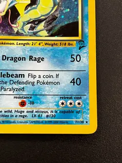 Gyarados 7/130 - Base Set 2 Holo Rare Vintage Pokemon TCG Card LP - Image 3