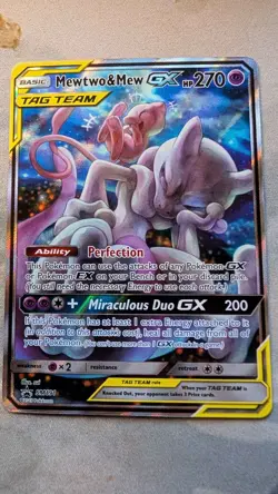 Pokemon TCG Mewtwo & Mew GX SM191 Tag Team Black Star Promo Sun & Moon - Image 1