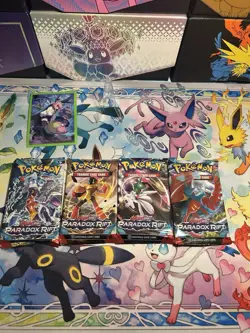Pokemon TCG Scarlet and Violet Paradox Rift Booster Packs Set of 4 - All Artwork - Image 1
