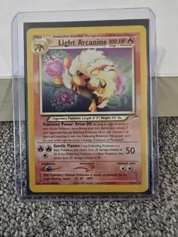 Pokemon Light Arcanine TCG Neo Destiny 12/105 Holo Swirl Rare HP Vintage - Image 1