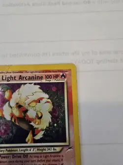 Pokemon Light Arcanine TCG Neo Destiny 12/105 Holo Swirl Rare HP Vintage - Image 5