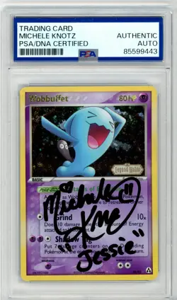 PSA Signed Michele Knotz Pokemon TCG Wobbuffet 28/92 Legend Maker Reverse Holo - Image 1