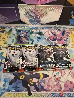 Lot Of 4 - Pokemon: Scarlet and Violet Black Bolt White Flare Booster Packs - Image 1