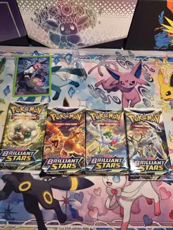 Pokemon Brilliant Stars Booster Packs Complete Art Set (4 Packs) Pokemon - Image 1