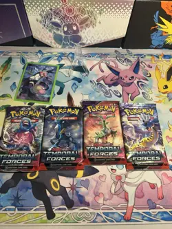 Pokemon TCG Scarlet Violet Temporal Forces Booster Packs Full Art Set 4 Pack - Image 1