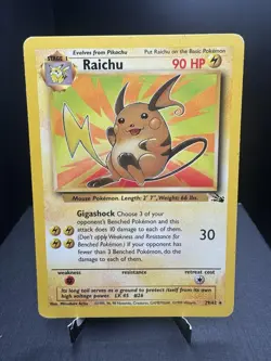 Pokemon TCG WOTC Fossil Raichu 29/62 Non Holo Rare Unlimited LP/MP - Image 1