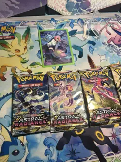 Pokemon Sword & Shield Astral Radiance 5 Booster Packs Complete Art Set - Image 3