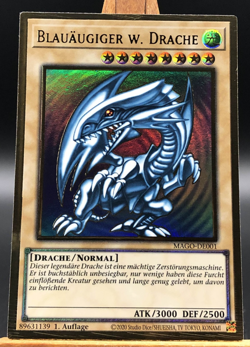 YuGiOh Blauaugiger Weisser Drache 1. Auflage Gold Rare MAGO-DE001 NM - Image 1