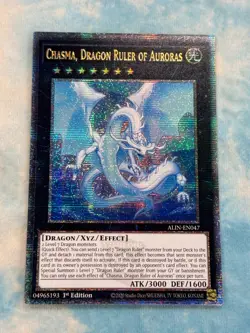 YUGIOH CHASMA, DRAGON RULER OF AURORAS QUARTER CENTURY SECRET RARE NM ALIN-EN047 - Image 1