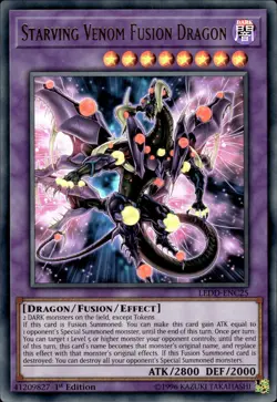 Starving Venom Fusion Dragon - Ultra Rare 1st Edition LEDD-ENC25 - NM - YuGiOh - Image 1