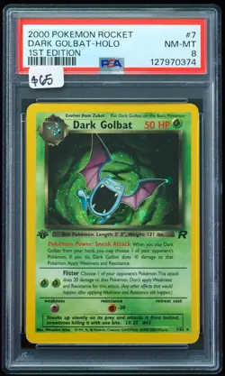 2000 Dark Golbat-Holo #7 First Edition PSA 8 Pokemon Card - Image 1
