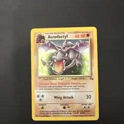 Pokemon TCG Card - Aerodactyl Fossil 1/62 Unlimited Holo Rare - LP/NM - Image 1