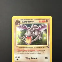Pokemon TCG Card - Aerodactyl Fossil 1/62 Unlimited Holo Rare - LP/NM - Image 2