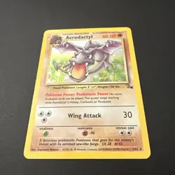 Pokemon TCG Card - Aerodactyl Fossil 1/62 Unlimited Holo Rare - LP/NM - Image 4