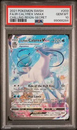 CALYREX VMAX 203/198 | PSA 10 | Chilling Reign Full Art Graded Pokemon Card - Image 1