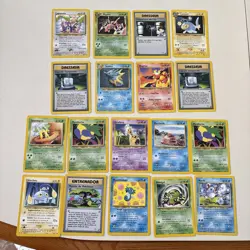 Pokemon TCG Neo Genesis lot of 18 cards. Rare, Uncommon, Common. VG. Vintage - Image 1