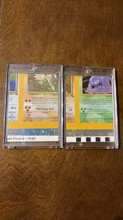 Pokemon Fossil Holo Bottom Of Sheet NFC Hitmonlee Muk Cut Cards (dragonite) - Image 1