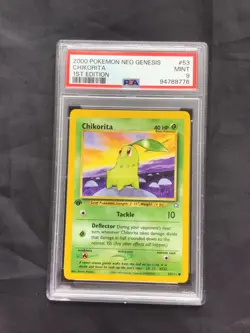 Pokemon Cards: 1st Edition Neo Genesis Common: Chikorita 53/111: PSA 9 - Image 1