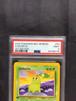 Pokemon Cards: 1st Edition Neo Genesis Common: Chikorita 53/111: PSA 9 - Image 3