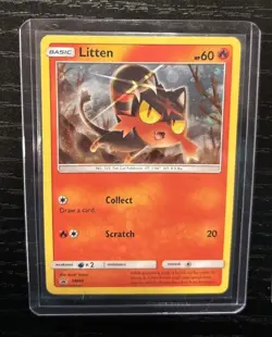 Pokemon Litten TCG SM08 Black Star Promo Holo Card, Litten SM02 Holo Mint Cond. - Image 2