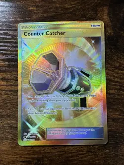 Gold Trainer Counter Catcher Card Secret Rare 120/111 Sm-Crimson Invasion Holo - Image 1