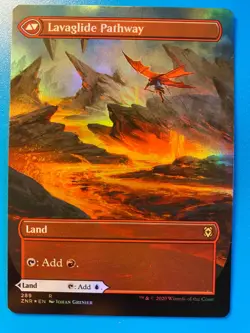 MTG 1x FOIL BORDERLESS Riverglade Pathway Lavaglide 289 Zendikar Rising x1 NM - Image 2