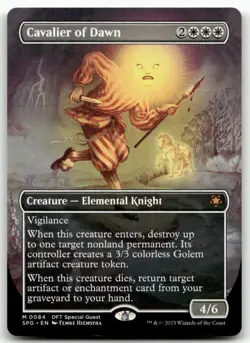 Cavalier of Dawn (Borderless) - Special Guests (SPG) #84 MTG NM X1 - Image 1