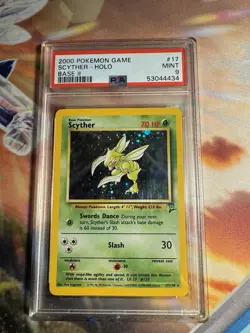 SCYTHER #17/130 Holo 2000 Pokemon Base 2 Unlimited PSA 9 Mint WOTC Wizards - Image 1