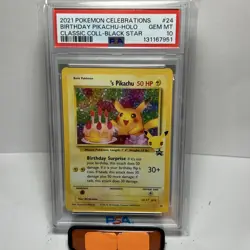 2021 POKEMON CELEBRATIONS CLASSIC COLLECTION #24 BIRTHDAY PIKACHU-HOLO PSA 10 - Image 1