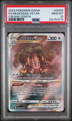 2023 POKEMON SWORD & SHIELD CROWN ZENITH #GG55 FULL ART/REGIGIGAS VSTAR PSA 10 - Image 1