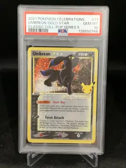 2021 POKEMON CELEBRATIONS CLASSIC COLLECTION #17 UMBREON-GOLD STAR PSA 10 - Image 1