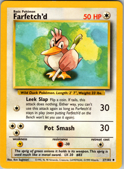 Farfetch’d 27/102 Pokemon: Base Set Unlimited Uncommon - LP - Image 1