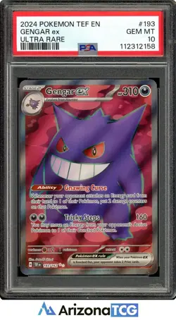 Pokemon 2024 Gengar ex 193/162 Full Art Ultra Rare Temporal Forces GEM MT PSA 10 - Image 1