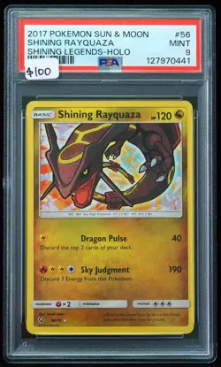 2017 Shining Rayquaza #56 Shining Legends-Holo PSA 9 Pokemon Card - Image 1