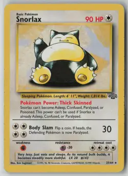 Snorlax 27/64 Pokemon TCG Jungle Rare Moderately Played Card (MP) 1 - Image 1