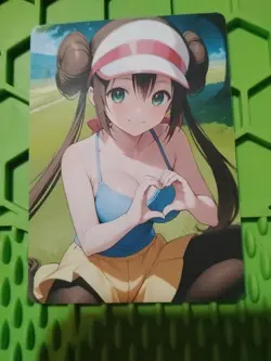 Rosa Trainer Goddess Anime Waifu Poke Double Sided Trading Card PEEKA BOO - Image 2