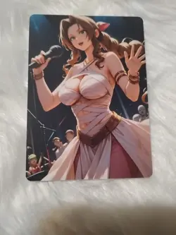 Aerith Gainsborough Final Fantasy Waifu double sided Trading Card PEEKA BOO - Image 2