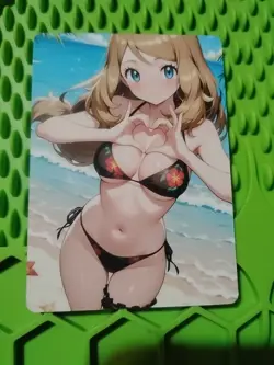 Serena Trainer Goddess Anime Waifu Poke Double Sided Trading Card PEEKA BOO - Image 2