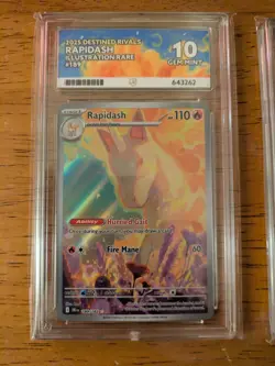 2x Pokemon TCG ACE Graded Cards Bundle RAPIDASH #189 Destined Rivals - Image 2