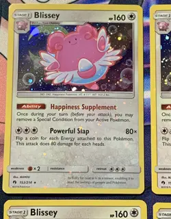 Lot of 4 Blissey 153/214 Cosmos Holo Bleed Error Pokemon Card Lost Thunder NM - Image 2