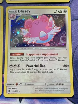 Lot of 4 Blissey 153/214 Cosmos Holo Bleed Error Pokemon Card Lost Thunder NM - Image 5