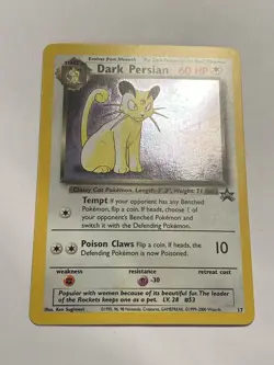 Dark Persian 17 Holo Black Star Promo WOTC Pokemon Card Excellent LP-NM - Image 3