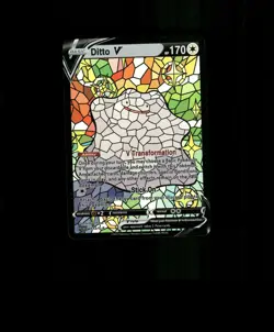 HOLO Ditto Card Ditto Stained Glass Pokemon Card READ DESCRIPTION BELOW p1 - Image 1