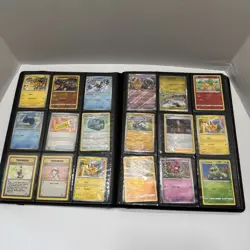 Huge Binder Collection Lot of 360 Pokemon Cards Mixed with Mewto Leather Binder - Image 5